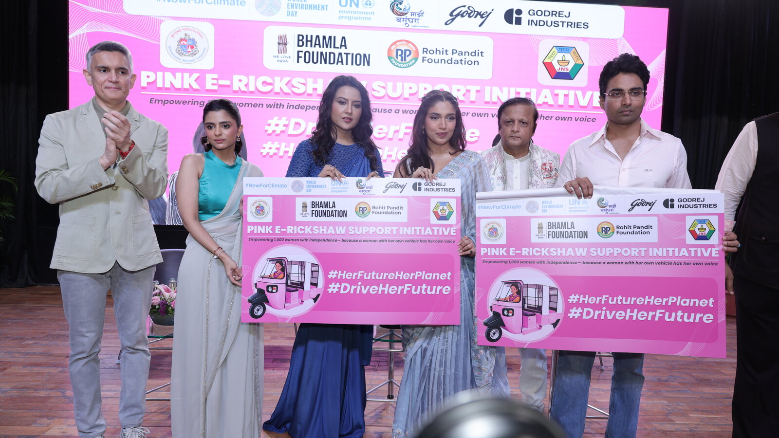 Saher Bhamla Foundation pink e-rickshaw support initiative launch on World Environment Day